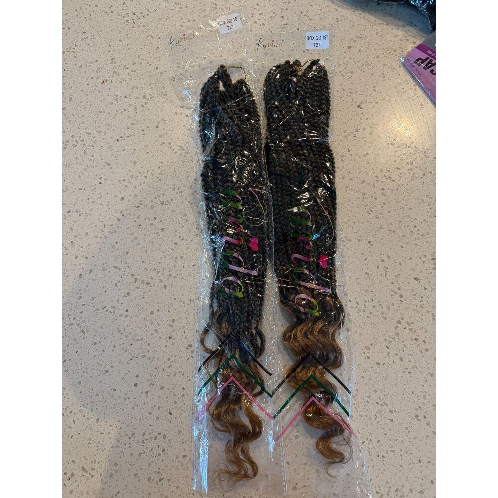 Karia 18” T27 Ombre Curly Box Braiding Hair Extensions – 2 Packs (150g Total)